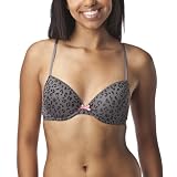 Xhilaration® Juniors Microfiber Push-Up Plunge Leopard Bra - Black/Brown