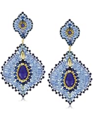 Miguel Ases Lapis and Jade Lotus Earrings