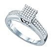 Stunning White Gold Micro Pave Set Diamond Engagement Ring " Size 7 "