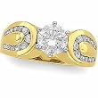 18K Yellow Gold Diamond Engagement Ring Semimount - CENTER STONE NOT INCLUDED - 0.48 Ct.