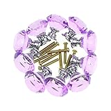 10個入りの30mm取っ手,YIFAN　ハンドル　シルバーネジ付き　キャビネットノブ　クリスタルガラスダイヤモンド形状　食器棚のプル　たんす引き出しの取っ手　- ラベンダー