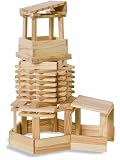 Eichhorn 100001602 - Holzbaukasten, 200-teilig, hochwertiges Buchenholz, in Trommel zur Aufbewahrung der Bausteine, mit Vorlagen zum Bauen -
