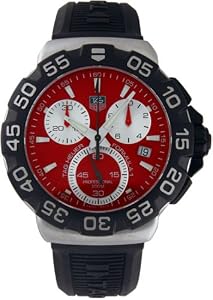 Tag Heuer Formula One F1 Chronograph Steel Red Dial Black Rubber Mens Watch CAH1112.BT0714