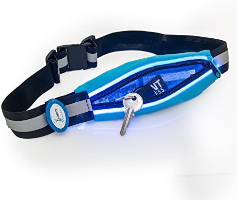 Light-Up Running Belt With Reflective Strip Holds Keys, Phone and Valuables While Keeping You Visible &amp; Safe