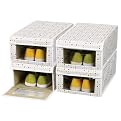 Canvas Shoe Boxes with Windows Set of 4 - Dots (Large)