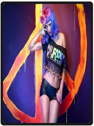Daniellestore Custom Katy Perry Sexy Singer Super Soft Fleece Throw Blanket Cozy Throw Light Weight Blanket Sofa/ Couch/ Travel Throw Blanket 58x80 Inch