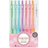 Zebra Sarasa Clip 0.5mm Ballpoint Pen, 8 Color Set (JJ15-8C-MK )