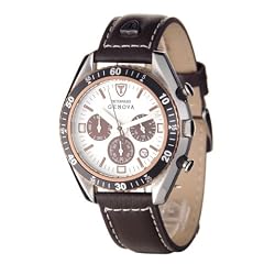 Detomaso Classic Herren-Armbanduhr Genova Chronograph Edelstahl Silber/Braun SL1592C-CH-BR
