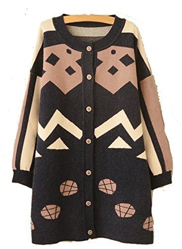 (フアングー)huanggu 緩いニット 長袖シャツ セーター コート 保温 トップス トレンディ 秋物 秋冬 ロング カジュアル 切り替えワンピース チュニック ニット レディース ニットワンピース