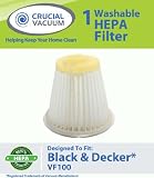 Black & Decker VF100 HEPA WASHABLE, REUSABLE VF100, VF100H DustBuster Filter; Compare With Black & Decker Part #VF100, VF100H; Designed & Engineered by Crucial Vacuum