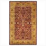 Safavieh Heritage Collection HG644B Handmade Red and Gold Hand-Spun Wool Area Rug, 5-Feet by 8-Feet