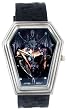Casket case Phoenix Rising Red Print Markered Brown Tribal Print Leather Band Wrist Watch
