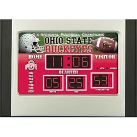 Click here to buy 9 NCAA Ohio State Buckeyes LED Digital Scoreboard Alarm Clock.