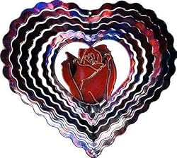 Kaleidoscope Heart Rose Red Wind Spinner