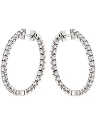 3.00 CT TW Inside/Outside Round Diamond Hoops in 14k White Gold
