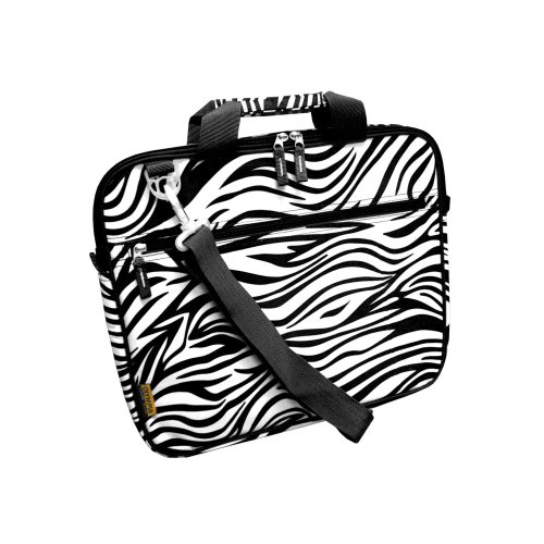 olympia luggage 15 inch laptop case bag, zebra black, one size