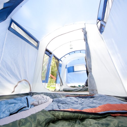 Skandika Montana 6 Tente de camping tunnel familiale pour 6 personnes Bleu 650 x 240 cm