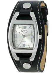 XOXO Womens XO3169 Silver Dial Black Strap Watch