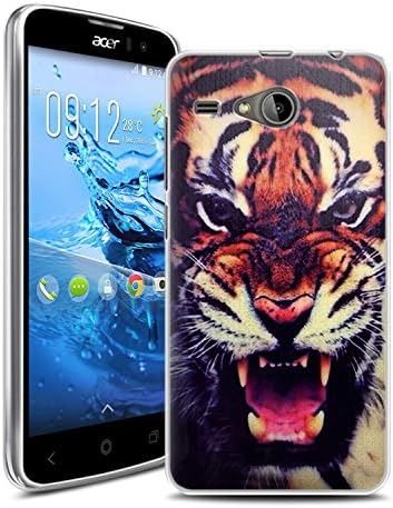 YOYOGO Soft Silicon case Second smartphone Protective Skin Flexible TPU Gel Back shell rubber Cover Acer liquid Z520 5.0 Inch tiger