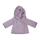 from Toffee Moon Toffee Moon Baby Hooded Shawl Cardigan Pale Pink and Heather Stripe - Pink - 3 Months