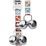 PoochieBells Housetraining Dog Doorbell, Bone Appetite Brown Design, Paw Prints and Dog Bones