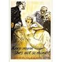 POSTER/KEEP MUM SHE'S NOT SO DUMB! [M.: "Contact-Culture", 2007, enlarged format, size 24 x 17 inch, illustration. Artwork by G.Forster. Great Britain. Famous British propaganda poster from 1942] [The intensifying war in Europe brought rise to increasing paranoia of secrets falling into the enemy's hands. This poster was circulated in Britain by the Ministry of Information from approximately 1942-1945. "Keep Mum She's Not So Dumb!" British poster; Second World War. Three-quarter length depiction of an attractive woman, reclining on a chair and looking directly out of the poster. She is surrounded by three entranced officers, representing the Army, Navy and RAF]