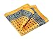 HISDERN Men's Floral Pocket Square Handkerchief Yellow / Blue