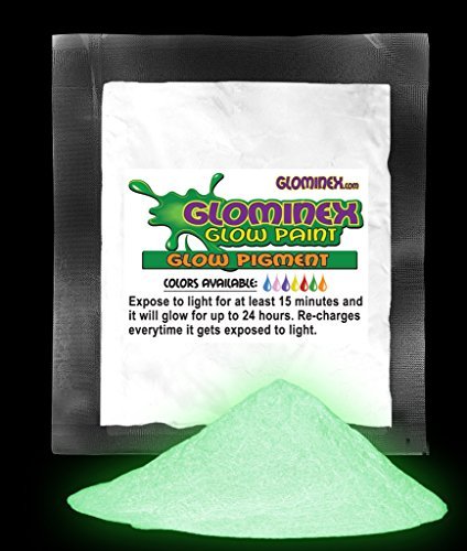 Glominex ad259 glow in the dark pigment 1 oz - invisible day gree…
