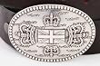 Tobacco Road Rocker Leather Belt Metal Crowns Belt Buckle
