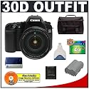 Canon EOS 30D 8.2MP Digital SLR Camera + Canon EF 28-135mm IS USM Lens Outfit + Transcend 4GB 120X CompactFlash Card + Spare Replacement Battery for Canon BP-511 + Cameta Incognito 1000 Deluxe SLR Gadget Bag
