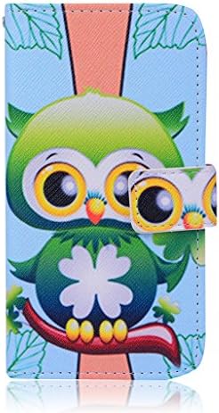 Cute Owl Design Wallet Leather Flip Folio Magnetic Skin Tpu Case Cover Card Slots for Samsung Galaxy S6 G9200
