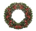 30" Pre-Lit Indoor Outdoor Christmas Wreath With 70 Red-Color Lights #172011