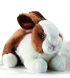 Anima Hansa cm 24 Couché Brun Blanc Lapin Peluche