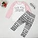 Efaster Baby Girl Clothes Little Miss AWESOME Pattern T-shirt Pants Headband Set