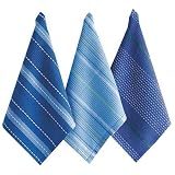 Blueberry Stripe Waffleweave Dishcloths Set of 3