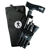 Hugo Elite Adjustable Folding Cane with Interchangeable Handle, Black