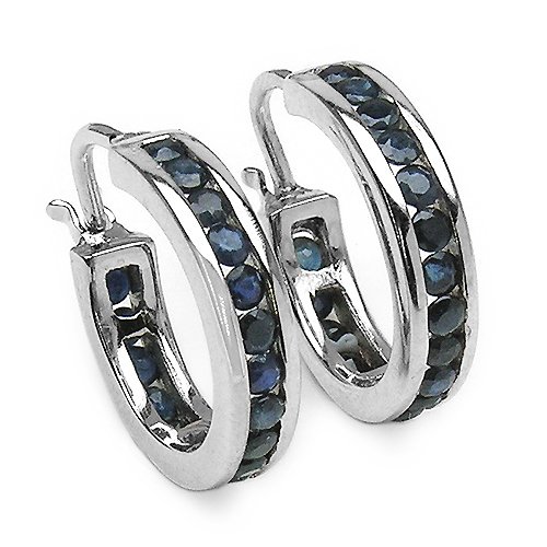1.80 Carat Genuine Blue Silver Earrings