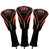 NFL Cincinnati Bengals Black-Orange 3-Pack Contour Fit Golf Club Headcovers