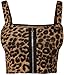 PaperMoon Women's Leopard Zip Crop Top