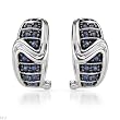 Earrings With 0.75ctw Genuine Sapphires 14K White Gold. Total item weight 8.1g Length 19mm