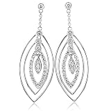 14k White Gold Marquise Drop Diamond Earrings (HI, I, 0.35 carat)