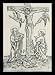 Masters of the women power (Christ on the cross and three angels) White Wood-Mounted Art Poster Print - 13" X 19"