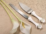 Calla Lily Cake and Knife Set (Set of 48) - Baby Shower Gifts & Wedding Favors