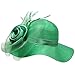 Lawliet Women Satin Crin Kentucky Derby Wide Brim Sun Hat A433 (Dark Green)