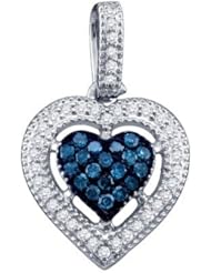 0.21CT BLUE DIAMOND HEART PENDANT