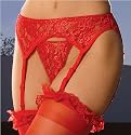 Lace Garter Belt in Plus Size Queen Black White Red Pink