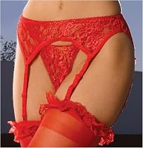 Lace Garter Belt in Plus Size Queen Black White Red Pink