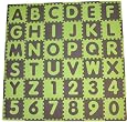 Tadpoles 60 Piece 36 Sqft ABC Floor Mat, Green/Brown