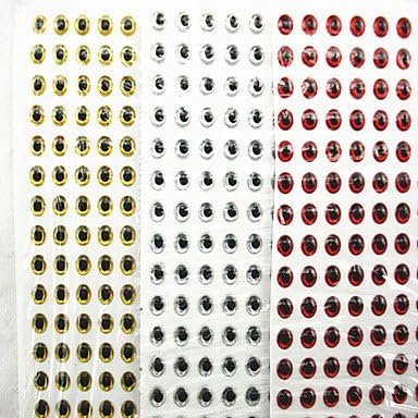 (NYY) 500pcs* 4mm Silver Golden Red 3D Fishing Lure Eyes Fly Tying Jigs Craft Dolls