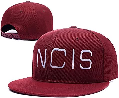 RHXING Ncis Naval Criminal Investigative Service Logo Adjustable Snapback Caps Embroidery Hats Red